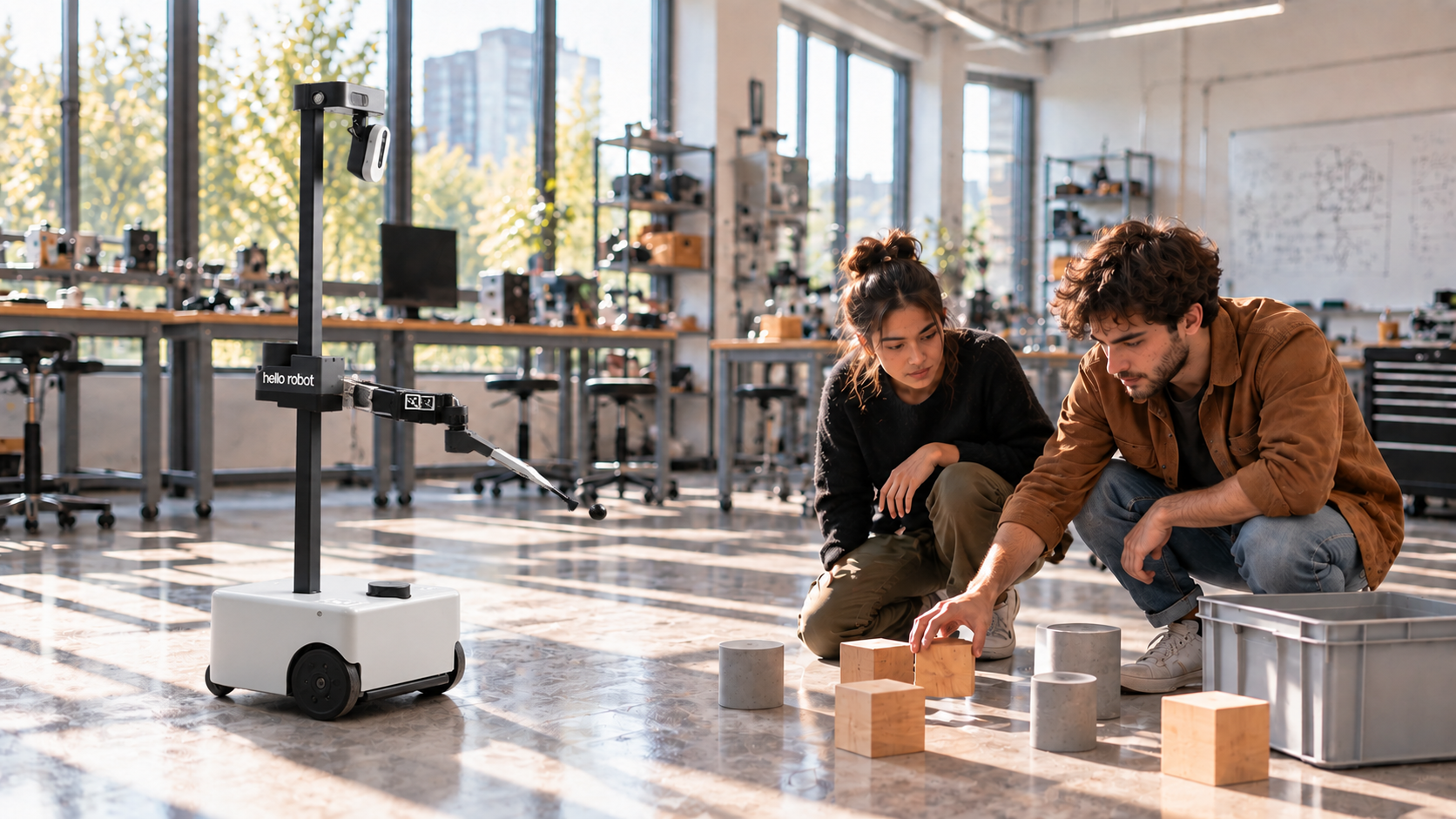 Robotics lab with mobile robot
